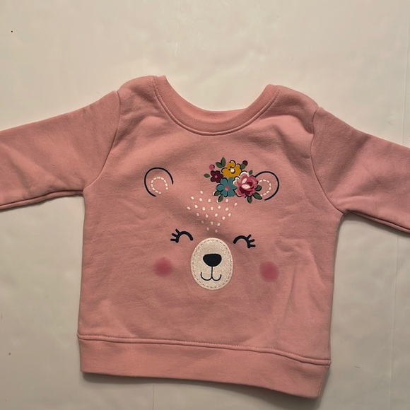 Garanimals toddler girl bear face graphic long sleeves fleece top . Size 24M - Picture 4 of 13